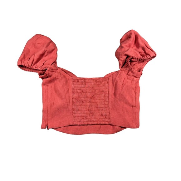 Aritzia Red Puff Sleeve Top - Picture 2 of 6